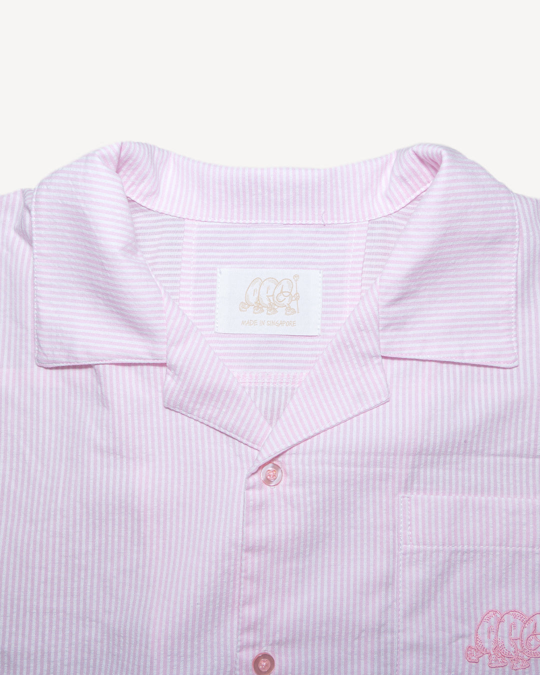 Seersucker Shirt in Dusty Pink